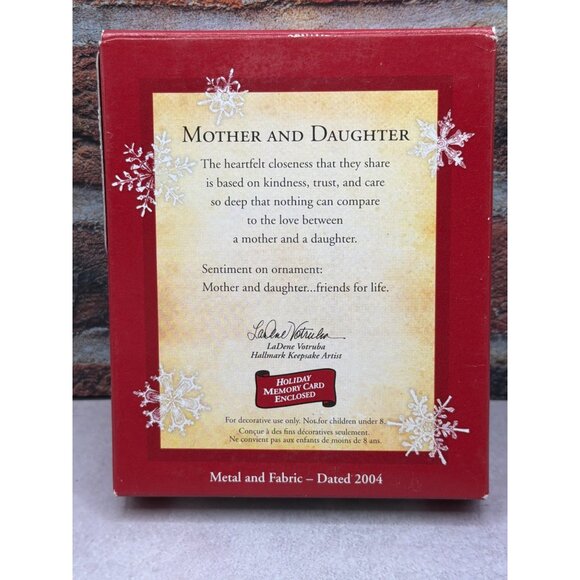 Hallmark Keepsake 2004 Mother & Daughter Photo Holder Ornament Metal - Picture 2 of 6